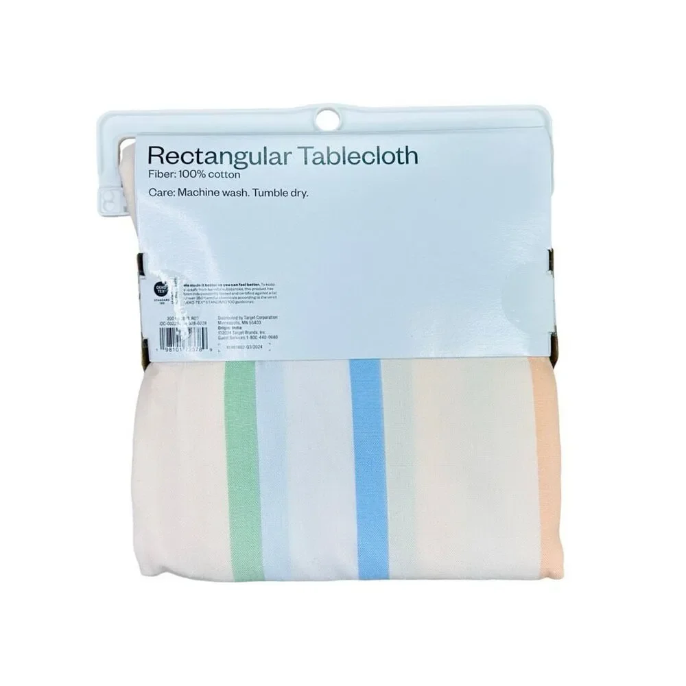 Room Essentials Striped Rectangular Reusable Table Cloth - 104” x 60”
